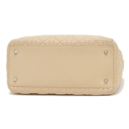 レディディオール カナージュ ミディアム 2WAYバッグ ラムスキン ベージュ ハンドバッグ