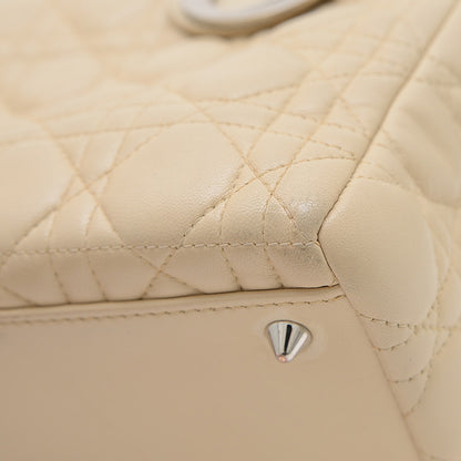 レディディオール カナージュ ミディアム 2WAYバッグ ラムスキン ベージュ ハンドバッグ