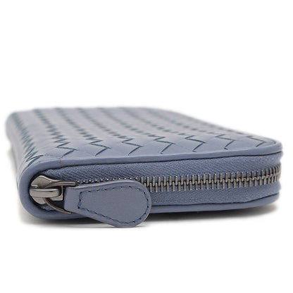 イントレチャート ラウンドファスナー長財布 レザー ブルー 長財布