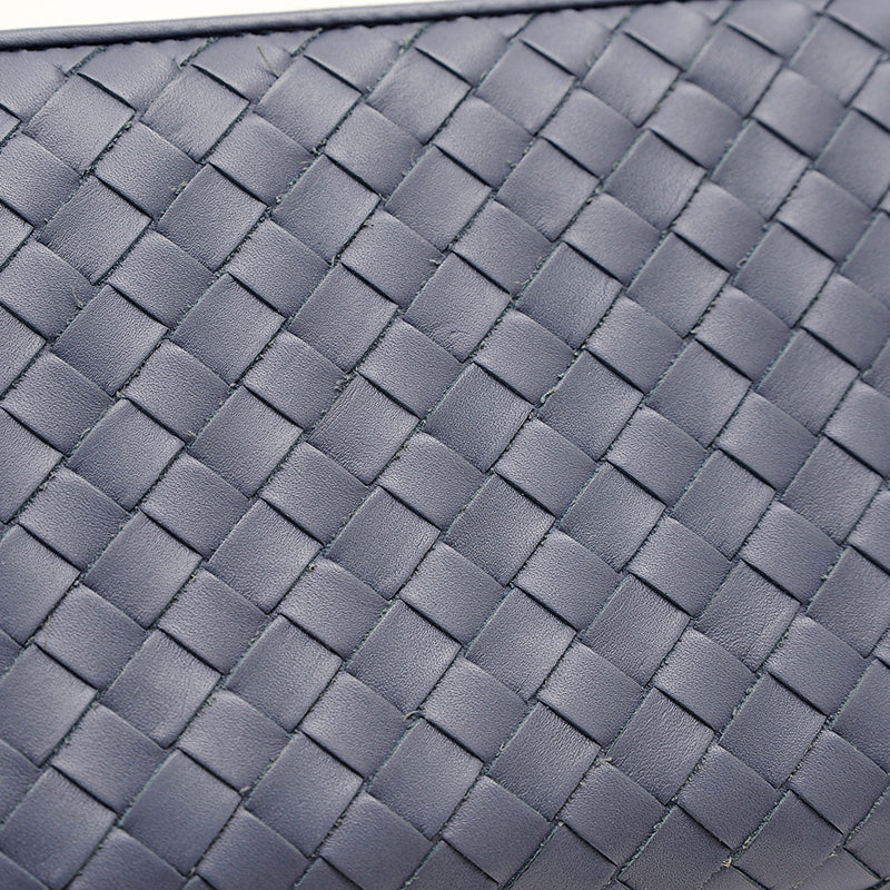 イントレチャート ラウンドファスナー長財布 レザー ブルー 長財布