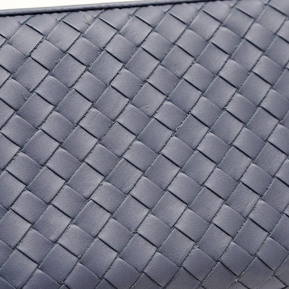 イントレチャート ラウンドファスナー長財布 レザー ブルー 長財布