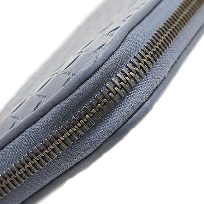 イントレチャート ラウンドファスナー長財布 レザー ブルー 長財布