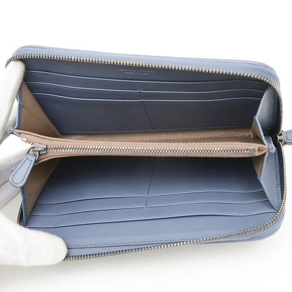 イントレチャート ラウンドファスナー長財布 レザー ブルー 長財布