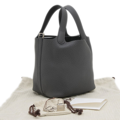 ピコタンロック PM 18 トリヨン アルドワーズ シルバー金具 W刻印 ハンドバッグ