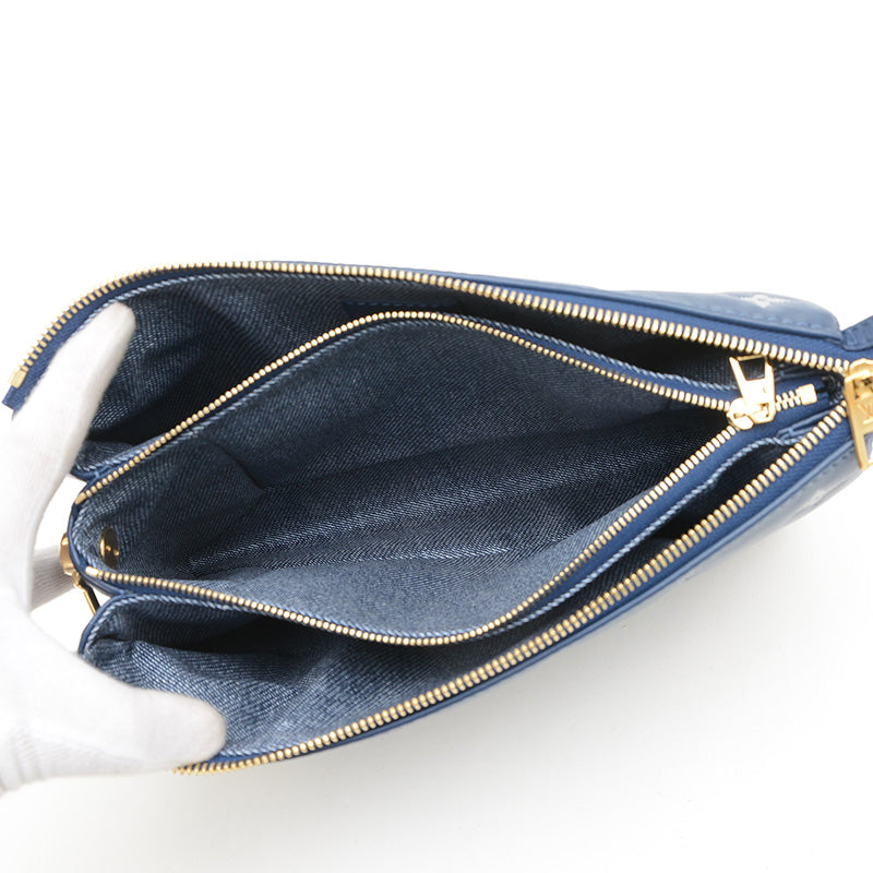 モノグラム クッサンPM 2WAYバッグ レザー ネイビーブルー　M59392 ショルダーバッグ