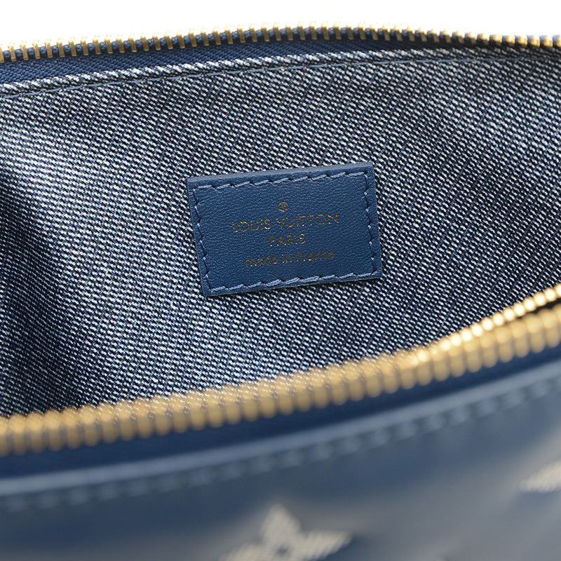 モノグラム クッサンPM 2WAYバッグ レザー ネイビーブルー　M59392 ショルダーバッグ