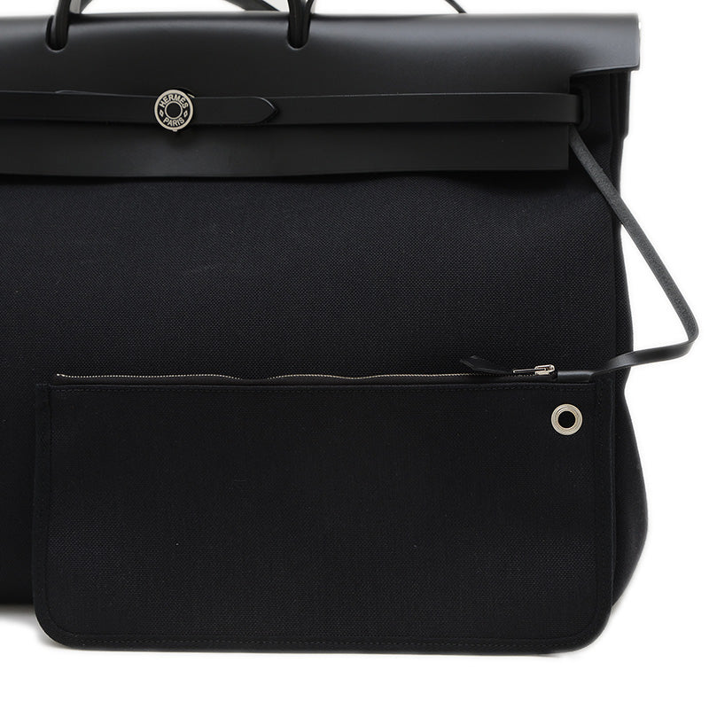 エールバッグジップ50 トワル ブラック シルバー金具 D刻印 ハンドバッグ