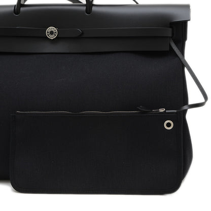 エールバッグジップ50 トワル ブラック シルバー金具 D刻印 ハンドバッグ