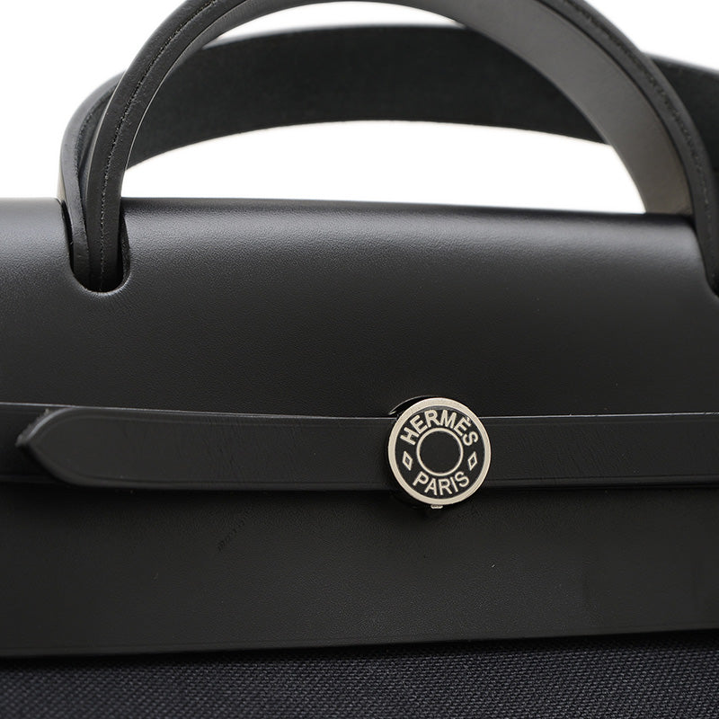 エールバッグジップ50 トワル ブラック シルバー金具 D刻印 ハンドバッグ