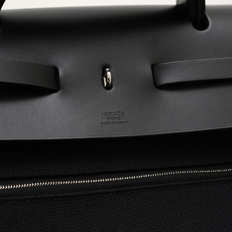 エールバッグジップ50 トワル ブラック シルバー金具 D刻印 ハンドバッグ