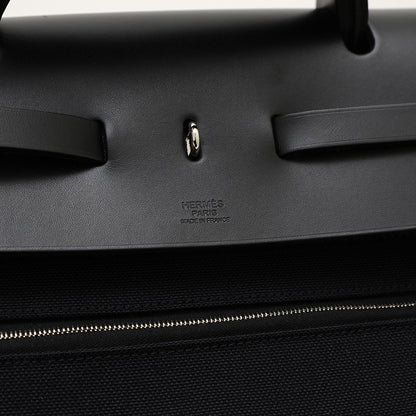 エールバッグジップ50 トワル ブラック シルバー金具 D刻印 ハンドバッグ