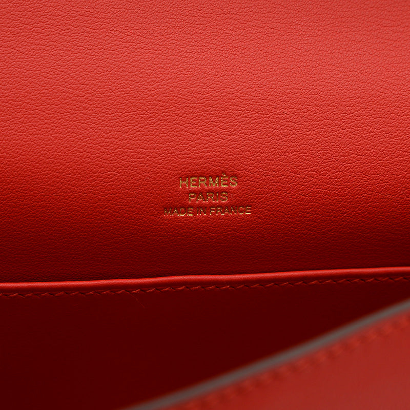 ポシェットケリー スイフト ルージュクー ゴールド金具 K刻印 ハンドバッグ