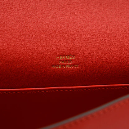 ポシェットケリー スイフト ルージュクー ゴールド金具 K刻印 ハンドバッグ