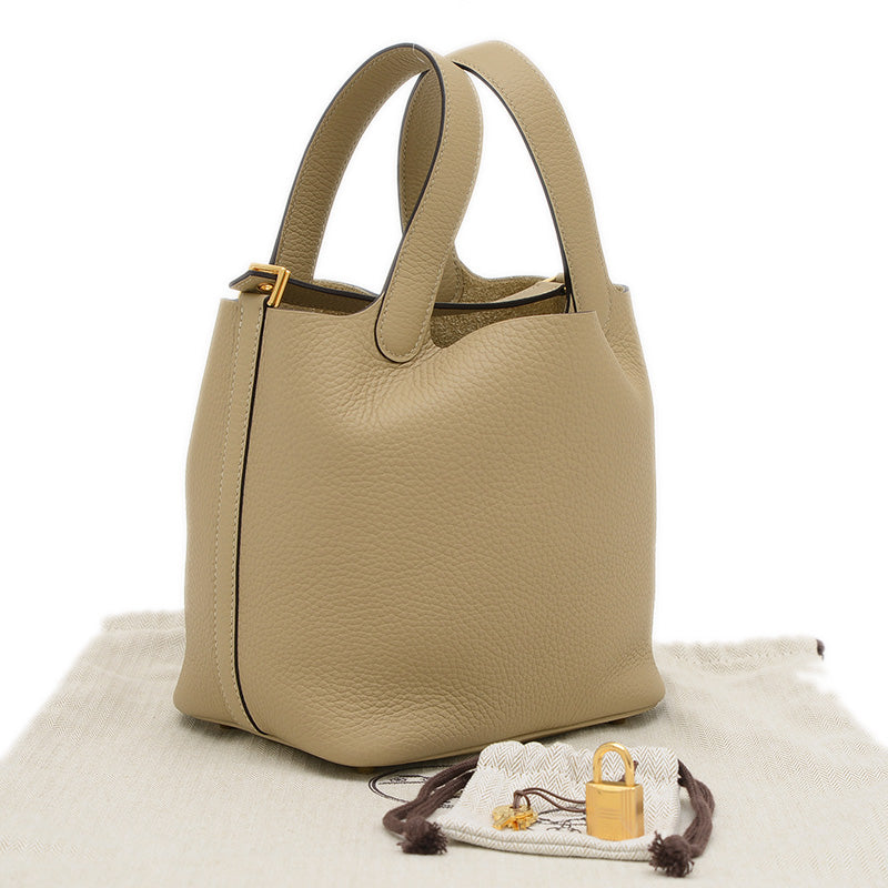 ピコタンロック PM 18 トリヨン トレンチ ゴールド金具 K刻印 ハンドバッグ