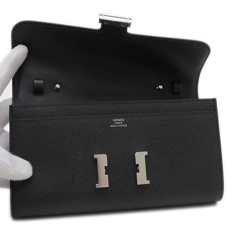 コンスタンストゥーゴー エプソン ブラック シルバー金具 K刻印 長財布