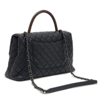 トップハンドル 2WAYバッグ キャビアスキン ネイビー A92992 ショルダーバッグ