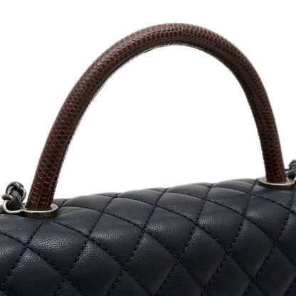 トップハンドル 2WAYバッグ キャビアスキン ネイビー A92992 ショルダーバッグ