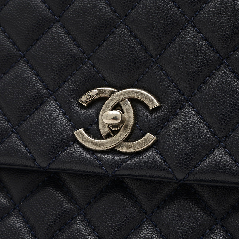 トップハンドル 2WAYバッグ キャビアスキン ネイビー A92992 ショルダーバッグ