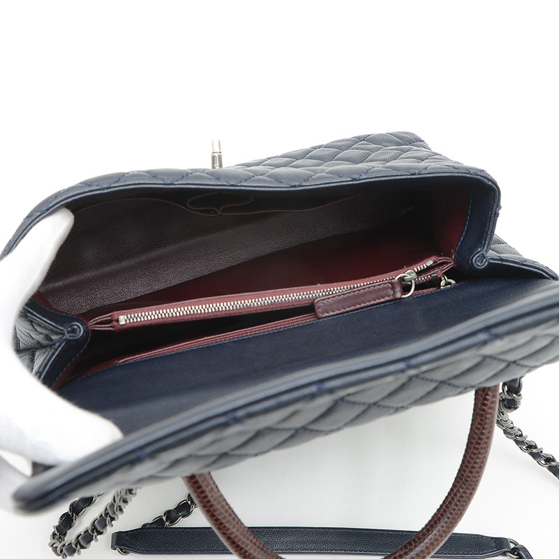 トップハンドル 2WAYバッグ キャビアスキン ネイビー A92992 ショルダーバッグ