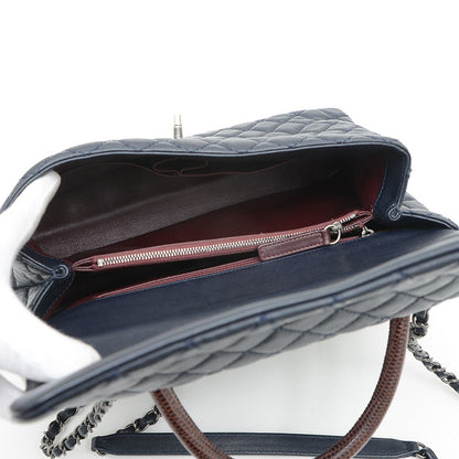 トップハンドル 2WAYバッグ キャビアスキン ネイビー A92992 ショルダーバッグ
