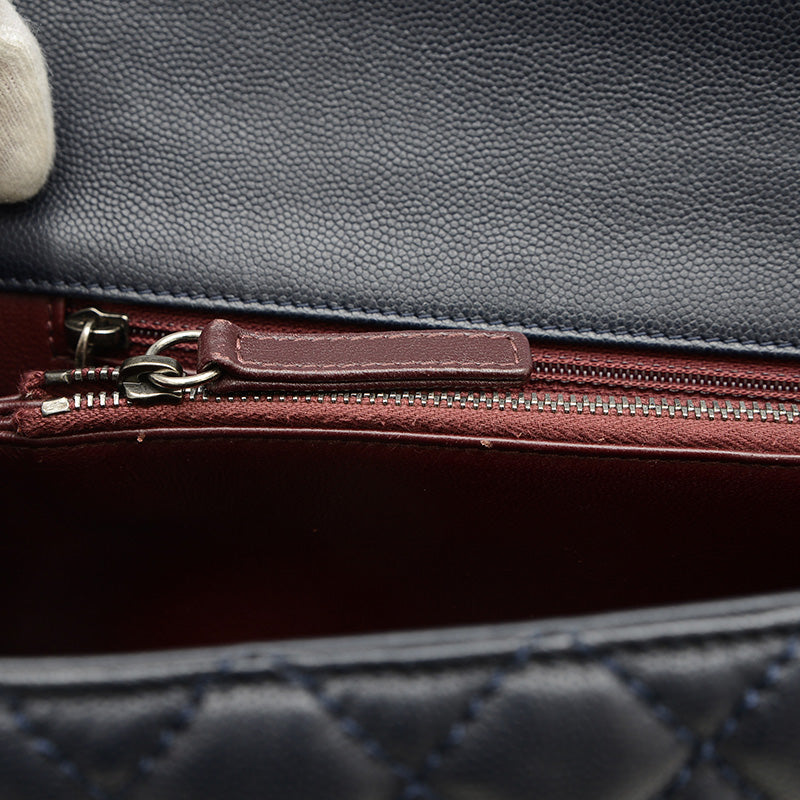 トップハンドル 2WAYバッグ キャビアスキン ネイビー A92992 ショルダーバッグ