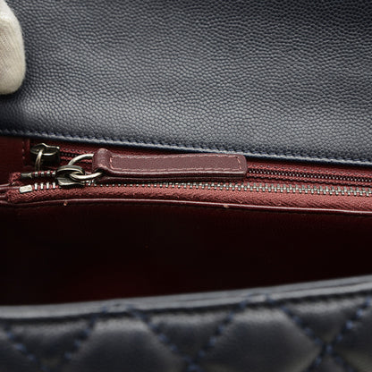 トップハンドル 2WAYバッグ キャビアスキン ネイビー A92992 ショルダーバッグ