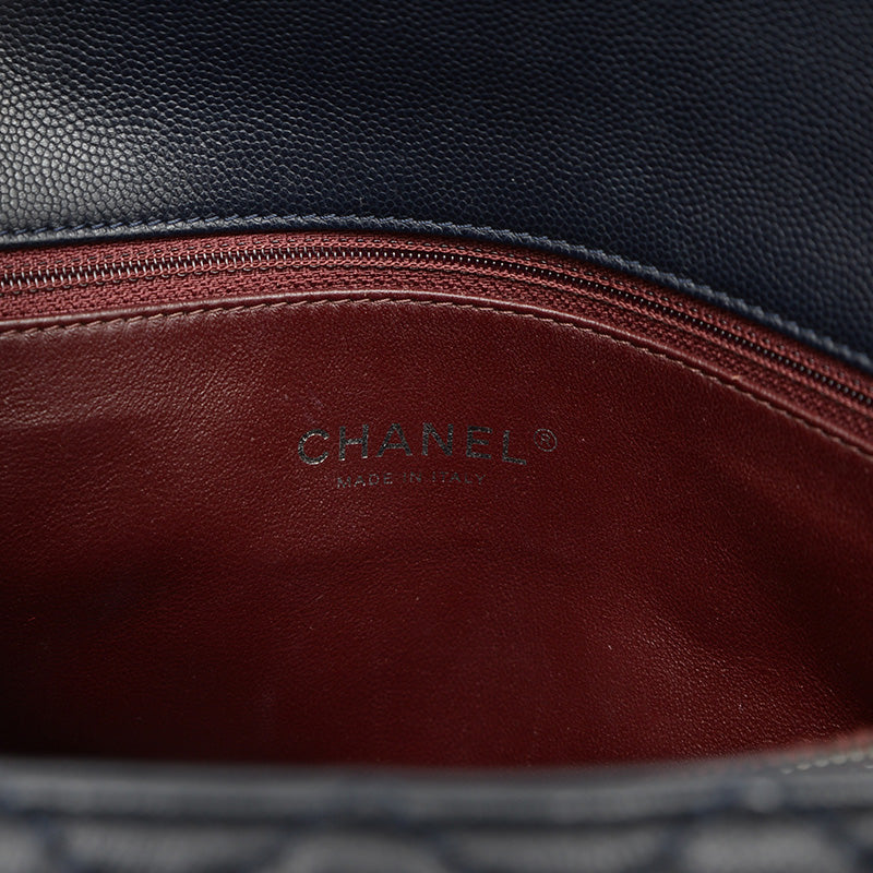 トップハンドル 2WAYバッグ キャビアスキン ネイビー A92992 ショルダーバッグ