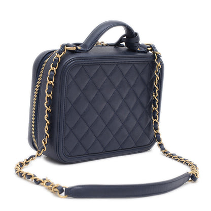 CCフィリグリー チェーンショルダー キャビアスキン ネイビー A93344 ショルダーバッグ