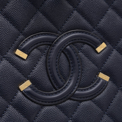 CCフィリグリー チェーンショルダー キャビアスキン ネイビー A93344 ショルダーバッグ