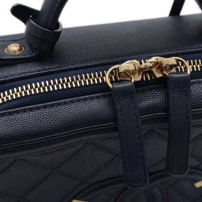 CCフィリグリー チェーンショルダー キャビアスキン ネイビー A93344 ショルダーバッグ