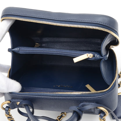 CCフィリグリー チェーンショルダー キャビアスキン ネイビー A93344 ショルダーバッグ