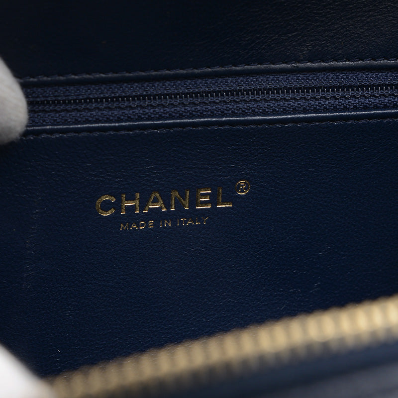 CCフィリグリー チェーンショルダー キャビアスキン ネイビー A93344 ショルダーバッグ