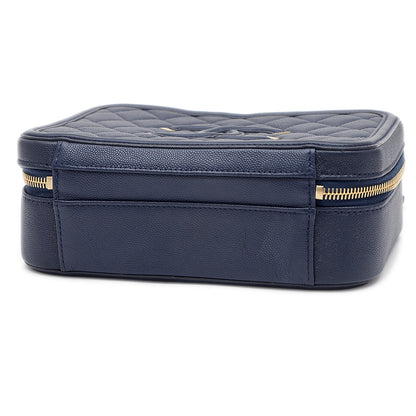 CCフィリグリー チェーンショルダー キャビアスキン ネイビー A93344 ショルダーバッグ