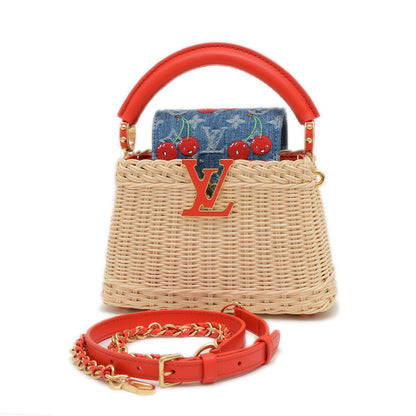 LV×TM カプシーヌ ミニ 2Wayバッグ ラタン/レザー ベージュ M14295 ハンドバッグ