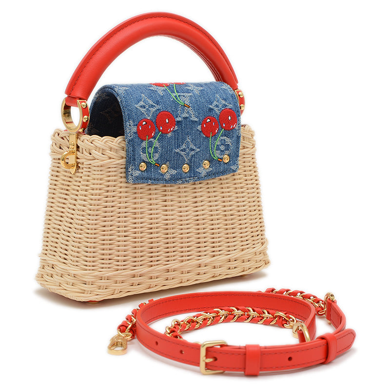 LV×TM カプシーヌ ミニ 2Wayバッグ ラタン/レザー ベージュ M14295 ハンドバッグ