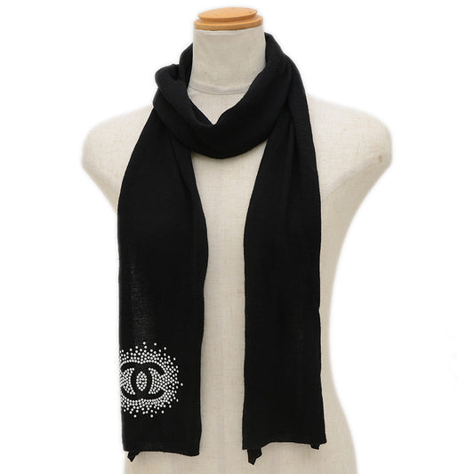 ココマーク マフラー ブラック ウール/シルク/カシミヤ マフラー