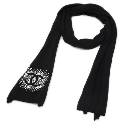 ココマーク マフラー ブラック ウール/シルク/カシミヤ マフラー