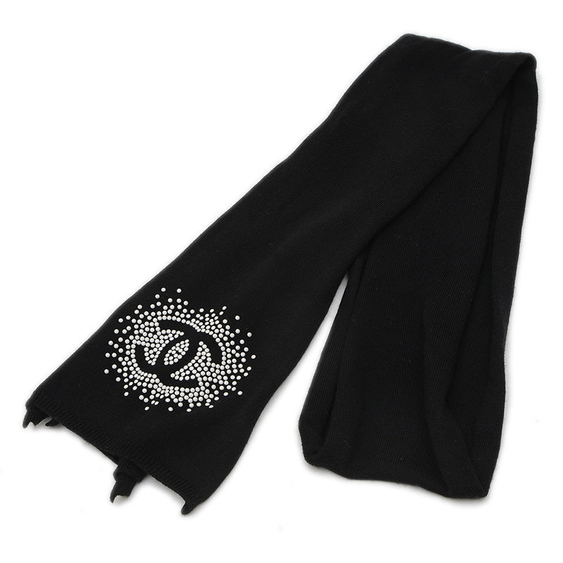 ココマーク マフラー ブラック ウール/シルク/カシミヤ マフラー