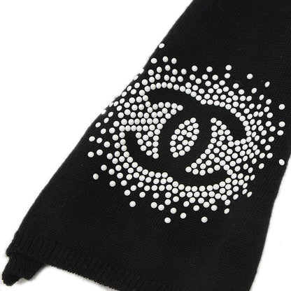 ココマーク マフラー ブラック ウール/シルク/カシミヤ マフラー