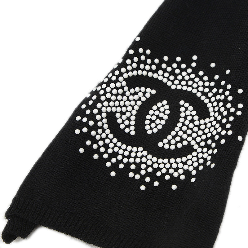 ココマーク マフラー ブラック ウール/シルク/カシミヤ マフラー