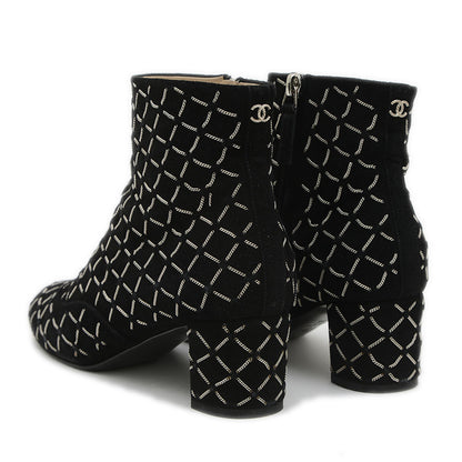 ショートブーツ マトラッセ チェーン スエード ブラック 36サイズ G31004 ブーツ