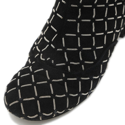 ショートブーツ マトラッセ チェーン スエード ブラック 36サイズ G31004 ブーツ