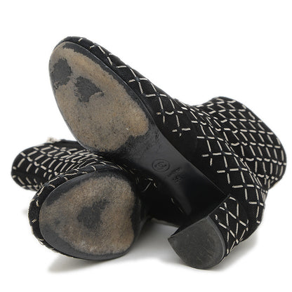 ショートブーツ マトラッセ チェーン スエード ブラック 36サイズ G31004 ブーツ