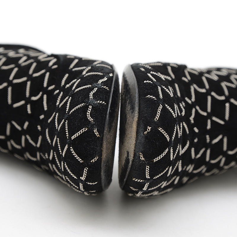 ショートブーツ マトラッセ チェーン スエード ブラック 36サイズ G31004 ブーツ