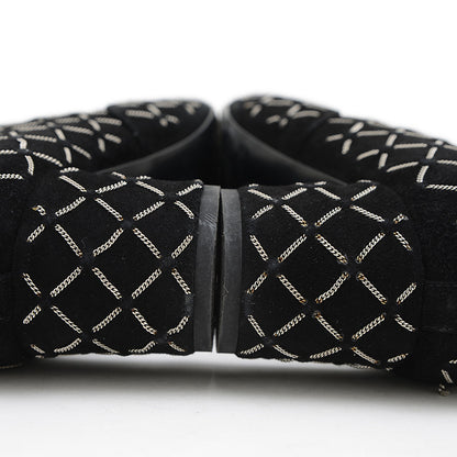 ショートブーツ マトラッセ チェーン スエード ブラック 36サイズ G31004 ブーツ