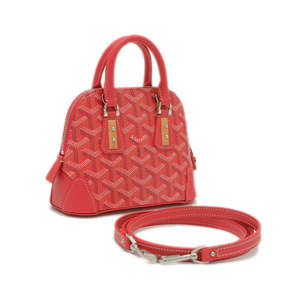 ヴァンドーム ナノ 2Way ハンドバッグ ポーチ レザー レッド ハンドバッグ