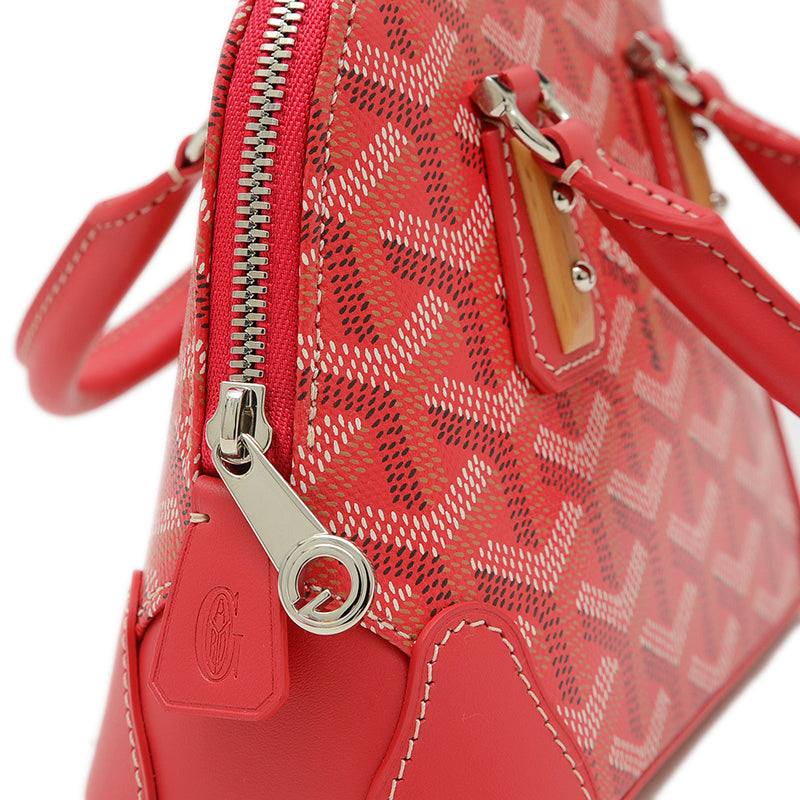 ヴァンドーム ナノ 2Way ハンドバッグ ポーチ レザー レッド ハンドバッグ