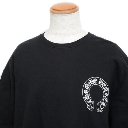 フローラルクロス ホースシュー クルーネック スウェット コットン ブラック Lサイズ スウェット