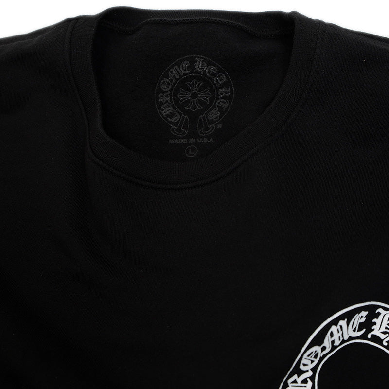 フローラルクロス ホースシュー クルーネック スウェット コットン ブラック Lサイズ スウェット