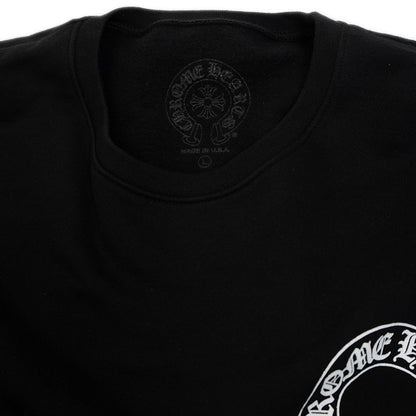 フローラルクロス ホースシュー クルーネック スウェット コットン ブラック Lサイズ スウェット